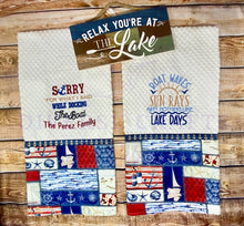 Load image into Gallery viewer, Embroidered Customt Made “Lake” Theme Kitchen Towels