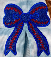 Load image into Gallery viewer, LA Dodgers Women Tie Dye Sweatshirt w/ Baseball Bow