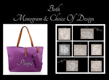 Load image into Gallery viewer, Monogram &amp; Embroidered Design Hobo Shoulder Bag
