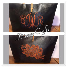 Load image into Gallery viewer, Monogram &amp; Embroidered Design Hobo Shoulder Bag